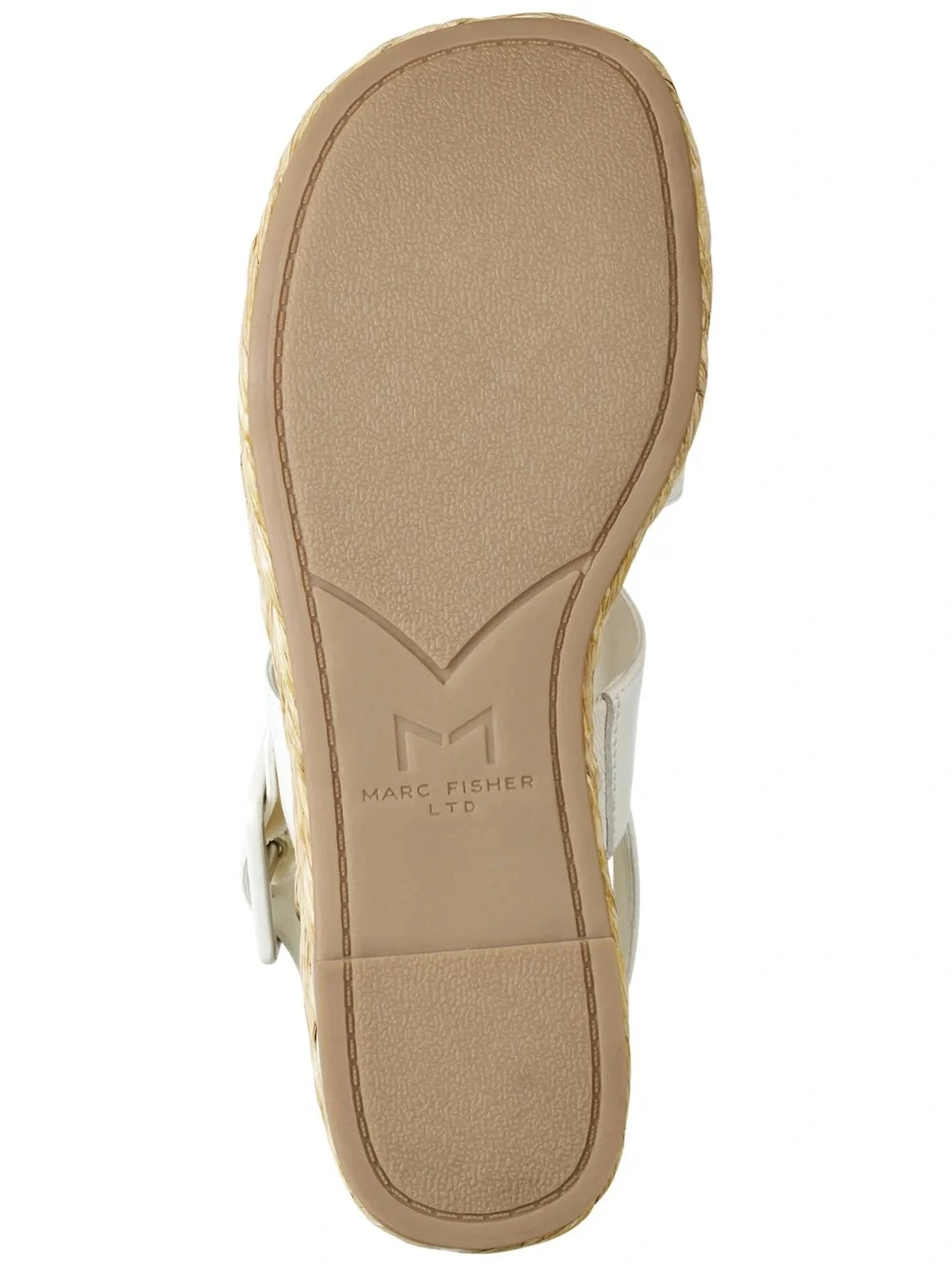 Marc Fisher White Platform Espadrille Wedge Sandal
